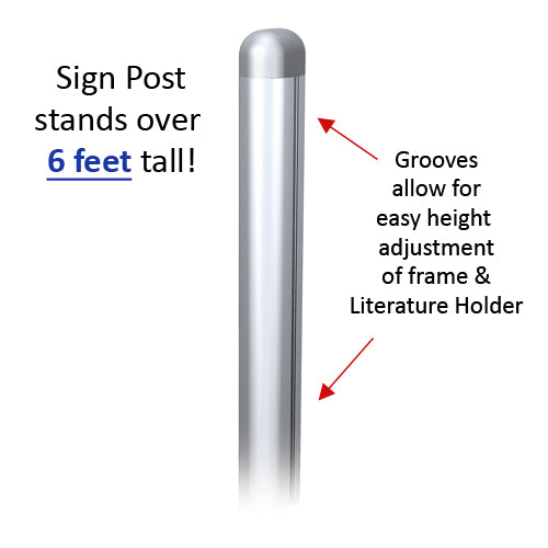 POSTO-STAND™ Snap Frame Poster Sign Floor Stand 24x36 with Post - Single-Sided Viewing