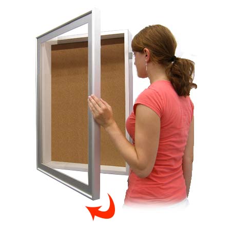 SwingFrame Designer Metal Framed 1-inch Deep Shadow Box Interior Cabinet with Cork Board 10+ Sizes