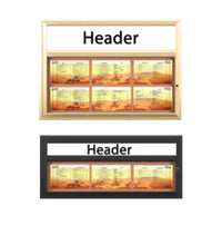 Indoor Enclosed Menu Cases with Header & Lights (8 1/2" x 14" Landscape Menus) (Radius Edge)