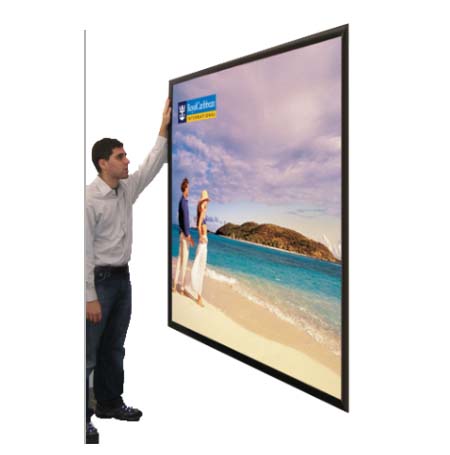 Extra Large 48x72 Poster Snap Frame with 1 5/8" Wide Metal Profile - Fast Change, Snap Open Frame