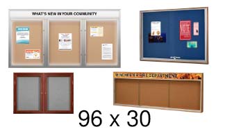 96x30 Outdoor Bulletin Boards and Indoor Cork Boards
