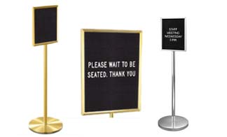 Upscale Restaurants and Hospitality Changeable Letter Board Sign Holder Floor Stands