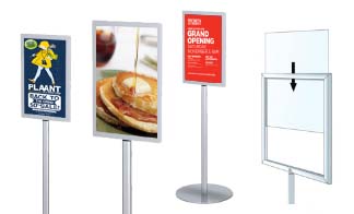 Convex 18x24 Silver Sign Holder Poster Stand with Single Post –  PosterDisplays4Sale