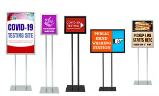 Double Pole Floor Stand Poster Sign Holders