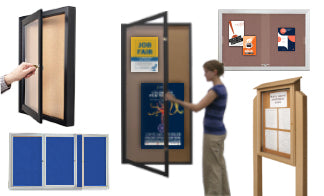 Standing 24x36 Outdoor Bulletin Board Enclosed with Header - 2 Posts - One  Door – SwingFrames4Sale
