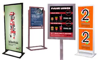 Poster Stand for Display Pedestal Sign Stand,Adjustable Floor Standing Sign  Holder,Heavy Duty Banner Stand with Base Height Up to 75 inch Double-Sided