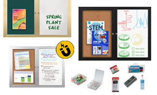 Indoor Enclosed Combo Boards | Cork Bulletin Board & Magnetic Marker Board