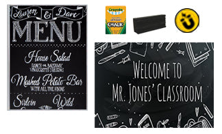 Magnetic Black Chalk Boards (40+ Sizes) Porcelain on Steel