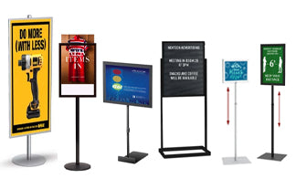 Metal Sign Holders for Posters with Brochure Holders
