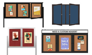 MULTIPLE DOORS - Enclosed Cork Bulletin Boards