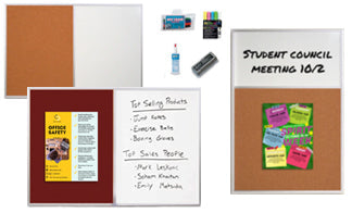 Open Face Combo Boards | Cork Boards & Dry Erase Boards (METAL FRAMED) | 30+ Sizes