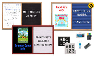 Open Face Combo Boards | Letter Boards & Magnetic Dry Erase Boards (WOOD FRAMED)