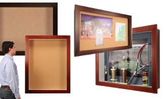Large Open Wall Shadow Boxes | Empty Open Large Shadow Boxes with Cork Board Display Cases | Deep Open Shadowbox Frames