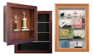 Open Wall Shadow Boxes with Shelves | Empty Open Shadow Boxes w Glass Shelves | Deep Open Shadowbox Frames
