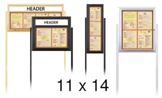 Restaurant Menu Cases and Menu Frames with Legs for 11
