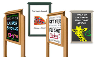 Standing Eco-Friendly 18x18 MINI Outdoor Message Center with Header –  Displays4Sale