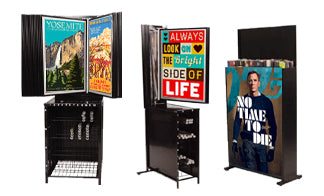 Swinging Panel Displays, Poster Bins; Accessories – Displays4Sale