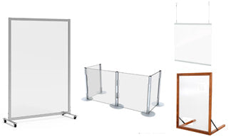 Acrylic Sneeze Guards Barriers, Partitions, Shields - Countertop, Floor Standing & Ceiling Hung