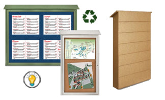 Cork Board Outdoor Message Centers (Single Door - Left Hinged) - SIZES SHOWN ARE VIEWABLE AREA