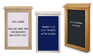 Changeable Letter Boards Outdoor Message Centers Wall Mount | Single Door - Left Hinged - SIZES REFER to VIEWING AREA