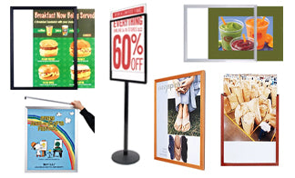 Slide-In Poster Display Floorstand SignHolder Square Base 72 Inches |  Poster Board Display Stand
