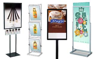 Outdoor Enclosed Bulletin Board Display Stand for Menus, Posters, Signs |  Metal Cabinet in 4 Sizes: 8.5x11, 11x17, 18x24, 22x28