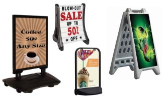 Water Base Sign Holders - Weighted Pavement Signs with Fillable Bases