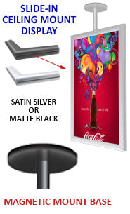 11 x 14 Ceiling Mount Poster Display Signs - with Magnetic Mount