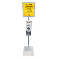 11x14 Pedestal Sign Holder with Hand Sanitizer Rack (Slide-In Design)