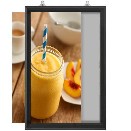 11 x 17 Black Slide-In Frame Ceiling Mounts in Portrait (for Side Loading)