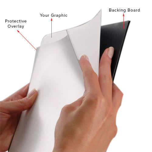 Non-Glare Overlay and Backing Board come Included with this 11x17 Slide-In Frame, which helps Protect your Posters, Signs, Graphics and Photographs from Dust and Scratches