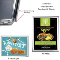 11 x 17 Snap Frame with Mitered Corners Wall Mounts in Portrait or Landscape Position