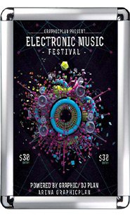 11"x17" Snap Frame with Rounded Corners and Silver Frame Finish | Wall Mount Snap Open Frame