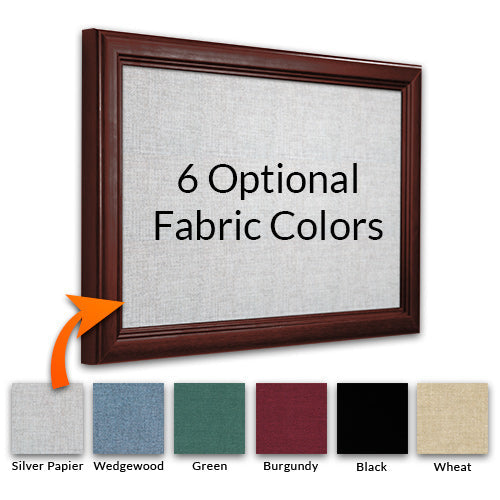 Optional Fabric Covered Cork Bulletin Boards in 6 Fabric Colors