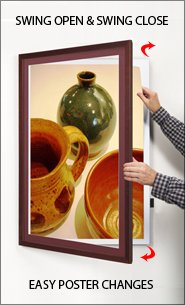 Wood 361 Poster Display SwingFrames 12x12 With Matboard