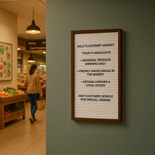 Open Face Vinyl Letter Board 12x24 Wood Frame