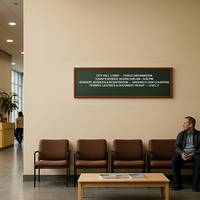 Open Face Vinyl Letter Board 12x48 Wood Frame