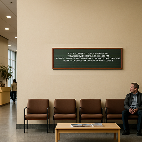 Open Face Vinyl Letter Board 12x48 Wood Frame