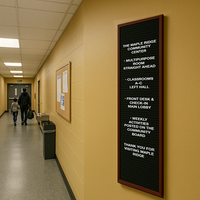 Open Face Vinyl Letter Board 12x60 Wood Frame