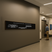 Open Face Vinyl Letter Board 96x12 Wood Frame