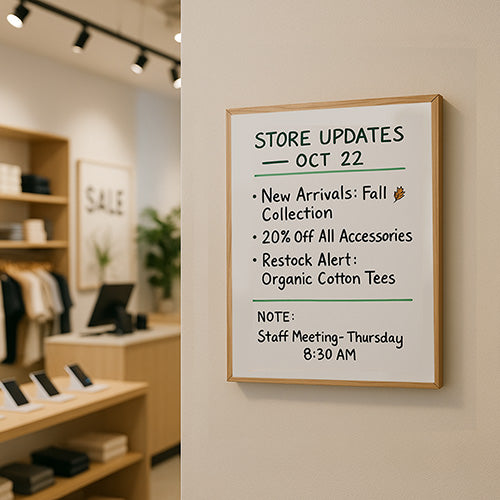 Value Line 14x22 Wood Framed White Board, Dry-Erase Markerboard with Melamine Surface Panel and Three Hardwood Finishes