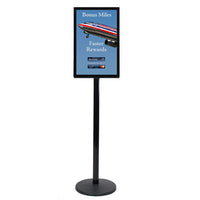 14x22 Poster Stand Sign Holder + Heavy-Duty Steel Post with Quick Top Loading Frame