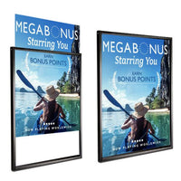 14x22 Deluxe Black Sign Holder Wall Poster Displays | Top Loading Frame Design