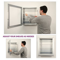 5" DEEP SHADOWBOX DISPLAY CASE 16x20 WITH ADJUSTABLE GLASS SHELVES