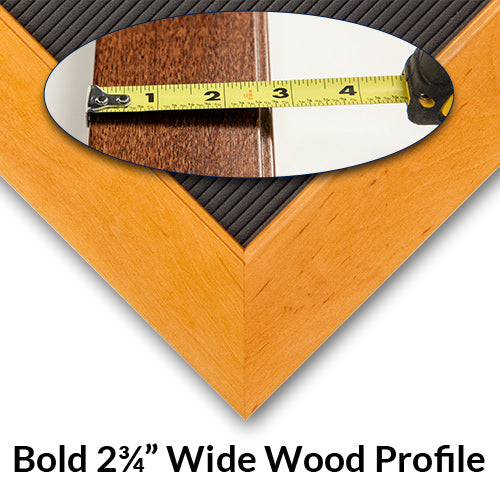 Bold Flat Face 2 3/4" Wide Wooden Picture Frame 18"x18" Borders the Black Vinyl Letter Board | Choose from 7 Popular Wood Stains