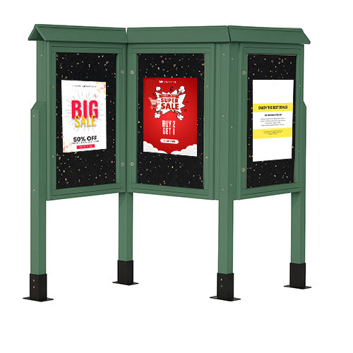 Eco-Design Six-Sided 28 x 42 Information Center Standing Message Board ...