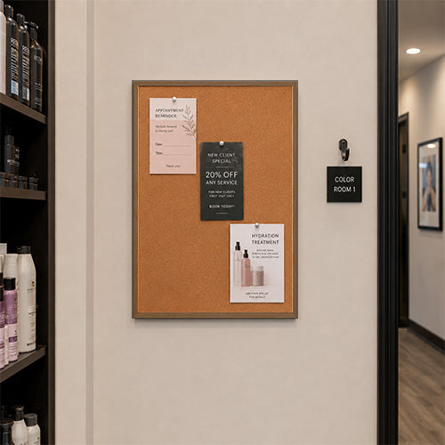 Value Line 18x24 Wood Framed Cork Bulletin Board | Open Face with Hardwood Trim