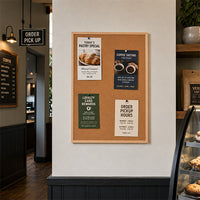 Value Line 18x24 Wood Framed Cork Bulletin Board | Open Face with Hardwood Trim