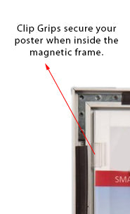 Illuminated LED Lightbox has Grip Clips to Hold the 18x24 Poster in Place