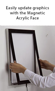 Magnetic 18x24 LED Light Box with Black Border on Acrylic